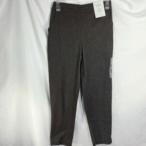 Croft & Barrow NWT Brown The Classic Pull-On Pant Straight Mid Rise Size 6P Shrt